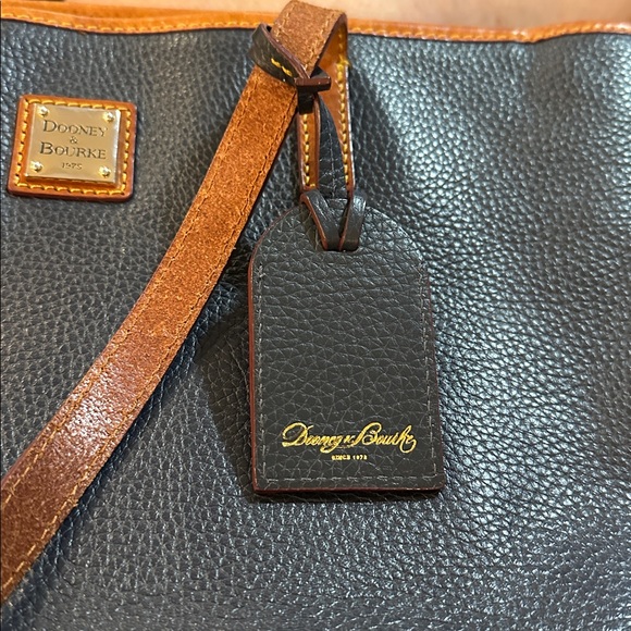 Dooney & Bourke Navy and Brown Leather Tote with dust bag - Picture 6 of 6